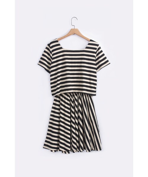 ORENDA（オレンダ）の「假套裝設計條紋俏皮洋裝（ジャケット/アウター・レディース・灰/黑・F）」の11枚目の写真