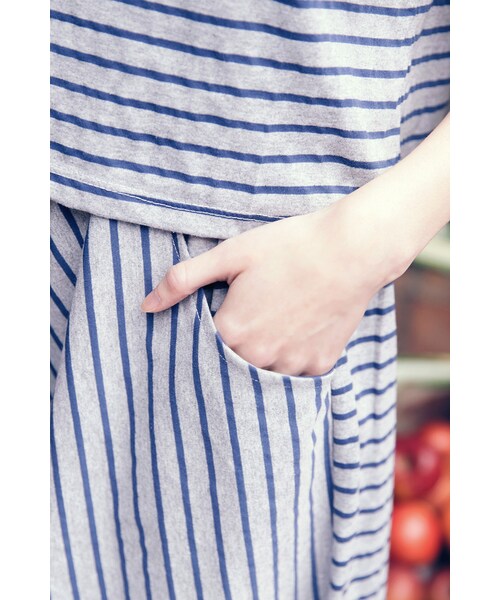 ORENDA（オレンダ）の「假套裝設計條紋俏皮洋裝（ジャケット/アウター・レディース・灰/黑・F）」の7枚目の写真