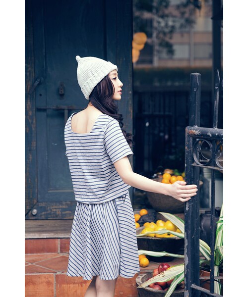 ORENDA（オレンダ）の「假套裝設計條紋俏皮洋裝（ジャケット/アウター・レディース・灰/黑・F）」の6枚目の写真