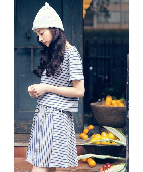 ORENDA（オレンダ）の「假套裝設計條紋俏皮洋裝（ジャケット/アウター・レディース・灰/黑・F）」の5枚目の写真