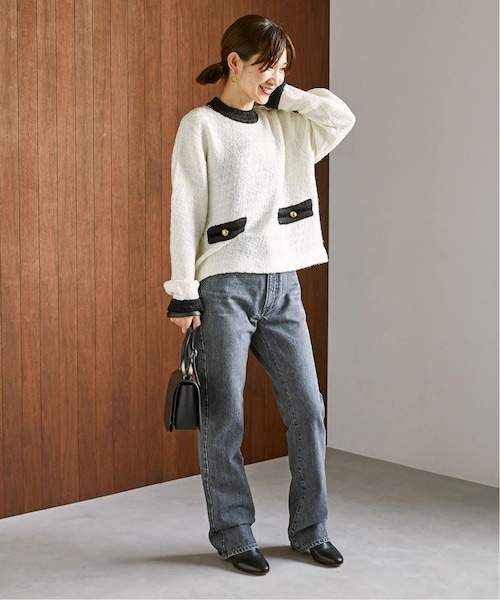 新品✨ヴェルメイユパーイエナ 23AW ツイード ニットプルオーバー 新品✨ヴェルメイユパーイエナ 23AW ツイード ニットプルオーバー