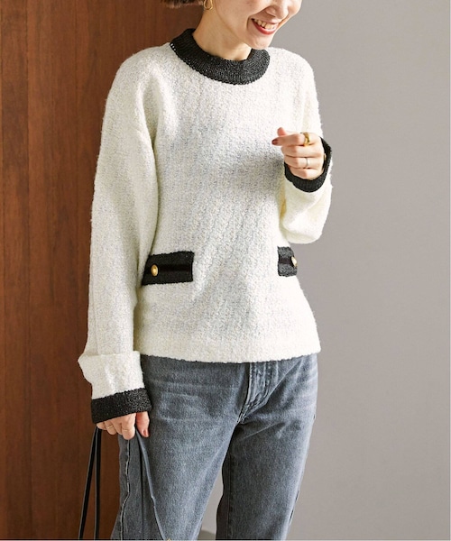 新品✨ヴェルメイユパーイエナ 23AW ツイード ニットプルオーバー VERMEIL par iena（ヴェルメイユパーイエナ）の「《予約》ウィンター