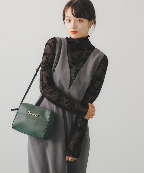 HEYUMM（ヘユム）の「HEYUMM フロッキーハイネックシアートップ（トップス・レディース・OFF WHITE/BLACK/BEIGE・one）」の21枚目の写真