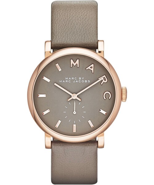 MARC by Marc Jacobs Baker Analog Watch with Leather Strap, Golden/Gray