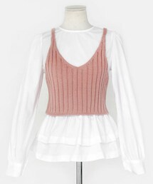 DHOLIC | ニットベスト&フレアブラウスset(シャツ/ブラウス)