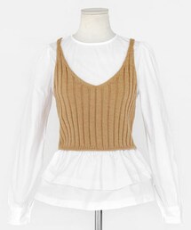 DHOLIC | ニットベスト&フレアブラウスset(シャツ/ブラウス)