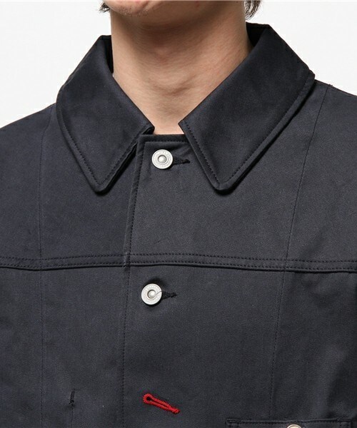 Johnbull Private labo（ジョンブルプライベートラボ）の「ワークコート（ステンカラーコート・メンズ・カーキ/ネイビー・SMALL/MEDIUM/LARGE）」の6枚目の写真
