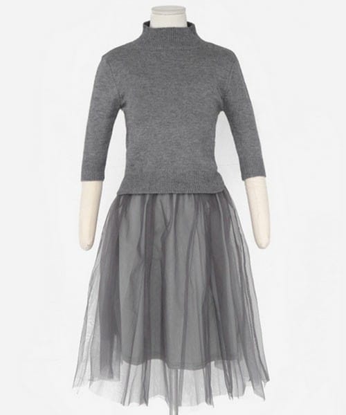 DHOLIC(ディーホリック)の「ハイネックニット&チュールワンピースset(ワンピース・レディース・ブラック/グレー・free)」の2枚目の写真