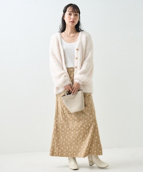 FREAK'S STORE（フリークスストア）の「【送料無料】フェザーヤーン ニット カーディガン【予約商品】（その他・レディース・オフホワイト/ベージュ/パープル・FREE）」の12枚目の写真