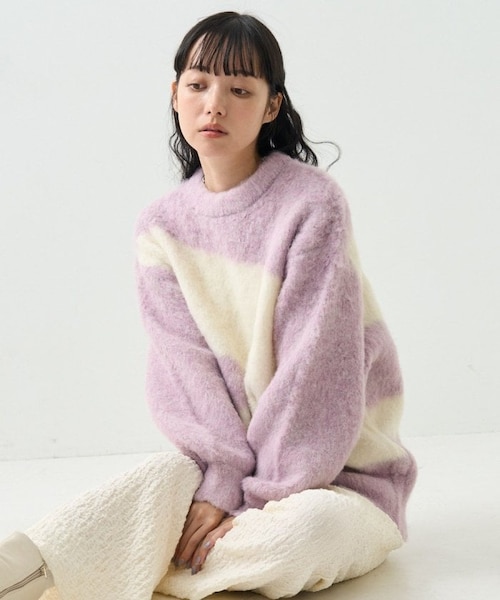 FREAK'S STORE（フリークスストア）の「【送料無料】マーブル ブークレ シャギープルオーバー【予約商品】（その他・レディース・ベージュ/ピンク/ブルーグリーン・FREE）」の12枚目の写真