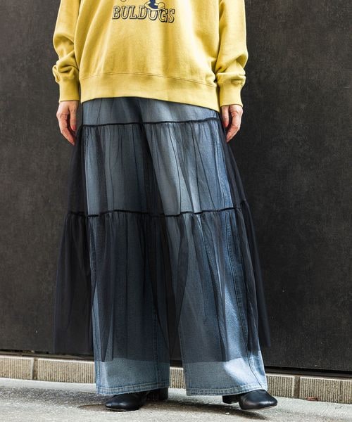 BAYFLOW（ベイフロー）の「チュールティアードスカート（スカート・レディース・オフホワイト11/スモークグレー16/ブラック19・F）」の7枚目の写真