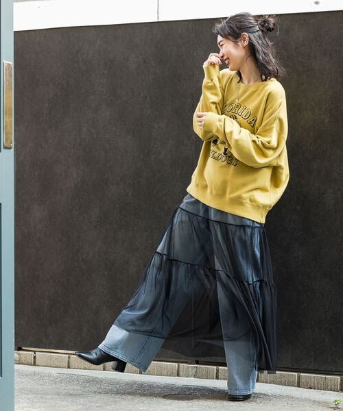 BAYFLOW（ベイフロー）の「チュールティアードスカート（スカート・レディース・オフホワイト11/スモークグレー16/ブラック19・F）」の5枚目の写真