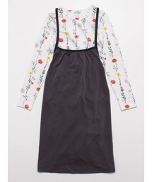 HAKKA KIDS（ハッカキッズ）の「フローティングフラワー/ベリーチェリープリントTシャツ&ジャンパースカートセット（ワンピース/ドレス・キッズ）」