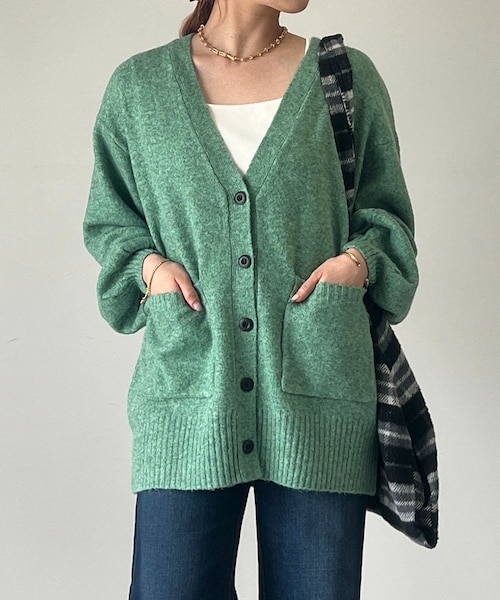 un dix cors（アンディコール）の「《予約》マシュマロタッチカーディガン（カーディガン/ボレロ・レディース・ベージュ/グリーン/ピンク/ブラック・F）」の3枚目の写真