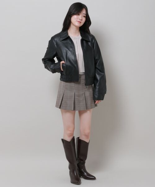 ALAND(エーランド)の「Lady Volume/9059レザージャケット(ジャケット/アウター・レディース・ブラック(19)/クリーム(62)・M)」の12枚目の写真