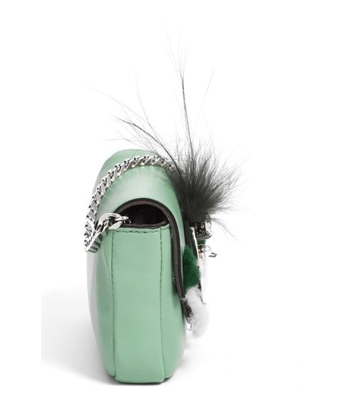 FENDI（フェンディ）の「Fendi 'Micro Monster' Leather & Genuine Mink Fur Baguette（バッグ・レディース・Azalea/ Plum/Green Water/ Caper/White/ Nirvana）」の4枚目の写真