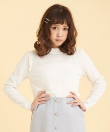 MAJESTIC LEGON | 肩フリルワッフルプルオーバー(トップス)
