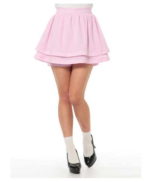 TITTY&CO.（ティティーアンドコー）の「ハイウエストジョーゼットショーパン（パンツ・レディース・オフホワイト/パープル/ネイビー・S/M）」の10枚目の写真