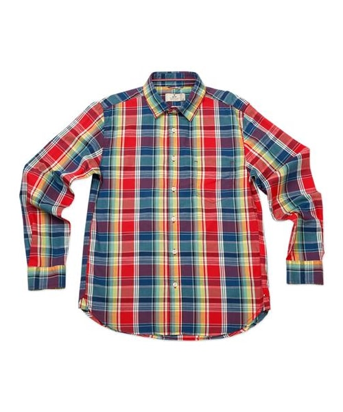 grn(ジーアールエヌ)の「對色格紋襯衫(その他・メンズ・紅/藍・S/M/L)」の1枚目の写真