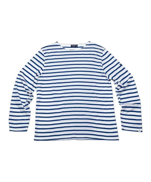 SAINT JAMES(セントジェームス)の「Fujin x SaintJames Minquiers 10長袖條T(その他・メンズ・藍白・XS/S/M)」の1枚目の写真