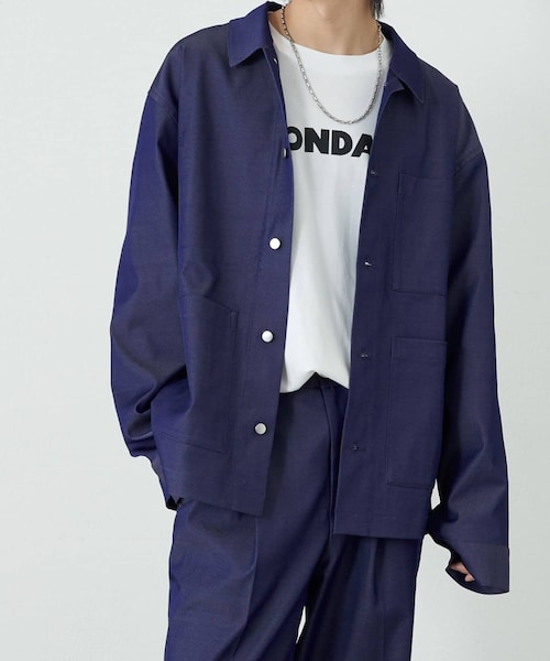 COLONY 2139（コロニートゥーワンスリーナイン）の「【9.9(土)12:00販売開始】テックデニムカバーオール（カバーオール・メンズ・ブラック/ネイビー・M/L）」の2枚目の写真