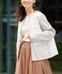 Chez toi | 中綿×ニット切替ジャケット(ジャケット/アウター)