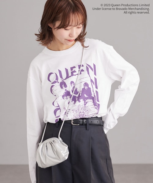 CIAOPANIC TYPY（チャオパニックティピー）の「【CIAOPANIC TYPY スペシャルアイテム】ロックバンドTEE（Tシャツ/カットソー・レディース・ホワイト/オフホワイト/チャコールグレー/ブラック・ONE）」の2枚目の写真