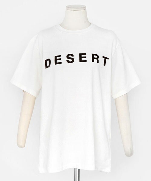 DHOLIC（ディーホリック）の「DESERTロゴTシャツ（Tシャツ/カットソー・レディース・ブラック/アイボリー/グレートーン・FREE）」の2枚目の写真