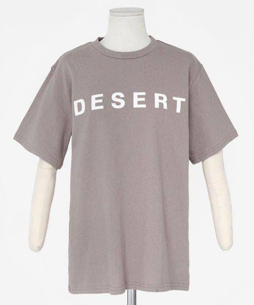 DHOLIC（ディーホリック）の「DESERTロゴTシャツ（Tシャツ/カットソー・レディース・ブラック/アイボリー/グレートーン・FREE）」の3枚目の写真