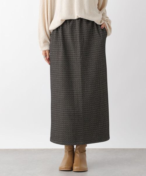 LEPSIM(レプシィム)の「カットジャガードナロースカート(スカート・レディース・ライトグレー15/ブラウン55/グリーン75・FREE SIZE)」の8枚目の写真