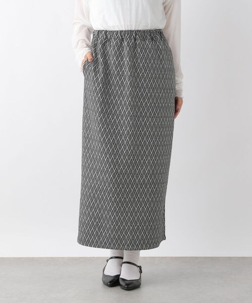 LEPSIM(レプシィム)の「カットジャガードナロースカート(スカート・レディース・ライトグレー15/ブラウン55/グリーン75・FREE SIZE)」の5枚目の写真