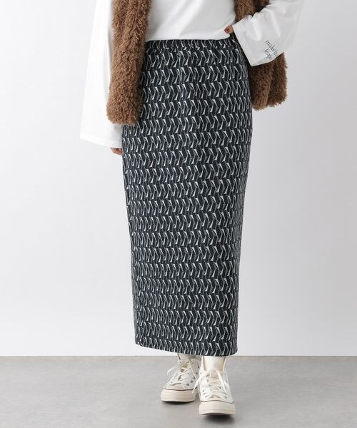 LEPSIM(レプシィム)の「カットジャガードナロースカート(スカート・レディース・ライトグレー15/ブラウン55/グリーン75・FREE SIZE)」の3枚目の写真