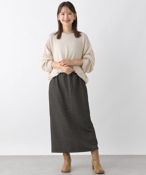 LEPSIM(レプシィム)の「カットジャガードナロースカート(スカート・レディース・ライトグレー15/ブラウン55/グリーン75・FREE SIZE)」の11枚目の写真