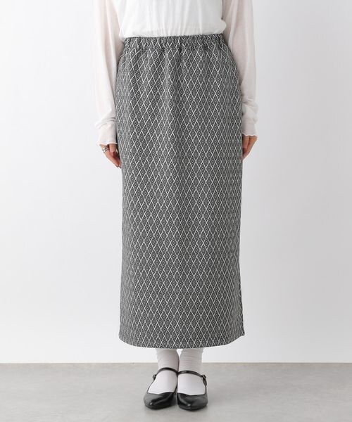 LEPSIM(レプシィム)の「カットジャガードナロースカート(スカート・レディース・ライトグレー15/ブラウン55/グリーン75・FREE SIZE)」の18枚目の写真