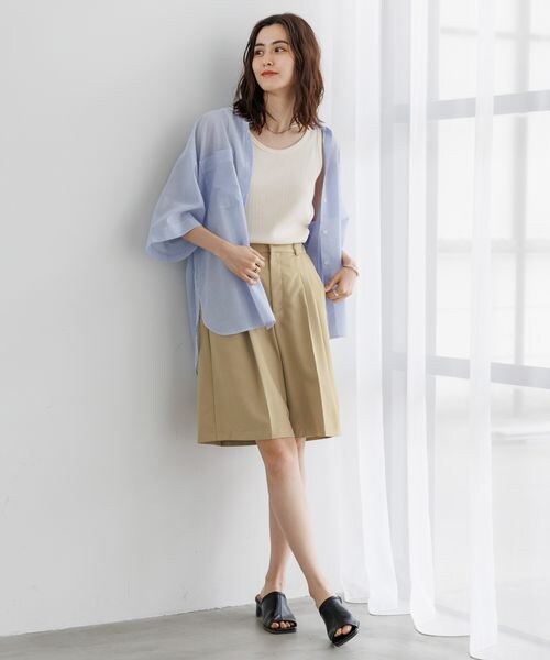 LEPSIM（レプシィム）の「タックハーフパンツ（パンツ・オフホワイト05/ブラック09/ベージュ52・FREE SIZE）」の12枚目の写真