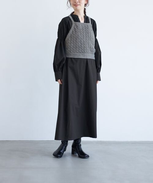 LEPSIM（レプシィム）の「袖シャーリングワンピース（ワンピース/ドレス・レディース・ブラック09/ベージュ52/グリーン75・FREE SIZE）」の8枚目の写真