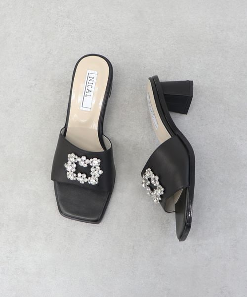 NICAL（ニカル）の「スクエアビジューミュールサンダル/34215（）」 - WEAR