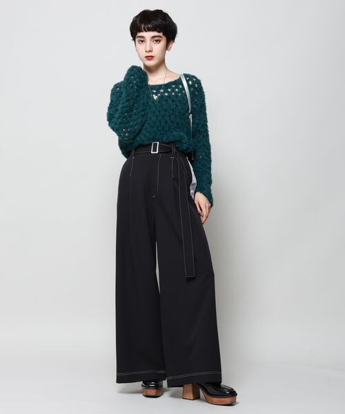 PAGEBOY（ページボーイ）の「ラインワイドパンツ（パンツ・ブラック09/グレージュ13/ブラウン58・F）」の6枚目の写真