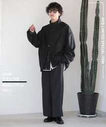 RAGEBLUE（レイジブルー）の「TRジップブルゾン&ドレープフレアワイドスラックスパンツ（パンツ・メンズ）」