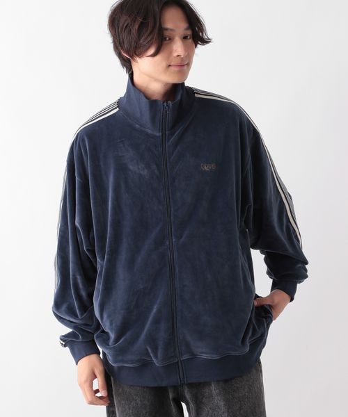 BURBERRYBLUELABER ベロアトラックジャケット ブランド古着】ベロア トラックジャケット ライン入り（ジャージ