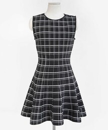 DHOLIC | チェックノースリーブフレアワンピース(ワンピース)