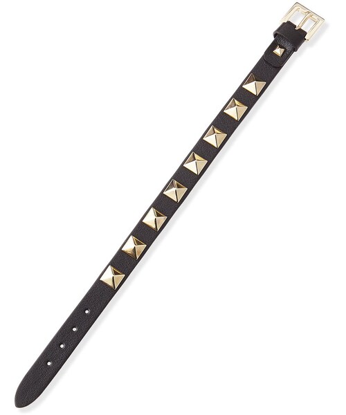 VALENTINO（ヴァレンティノ）の「Valentino Small Rockstud Leather Buckled Bracelet, Black（ブレスレット・レディース・BLACK）」の2枚目の写真