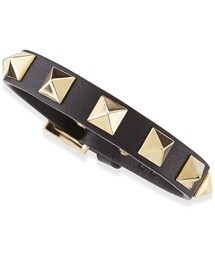 VALENTINO | Valentino Small Rockstud Leather Buckled Bracelet, Black(ブレスレット)