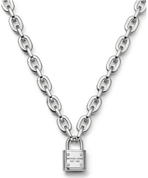 michael kors padlock necklace silver