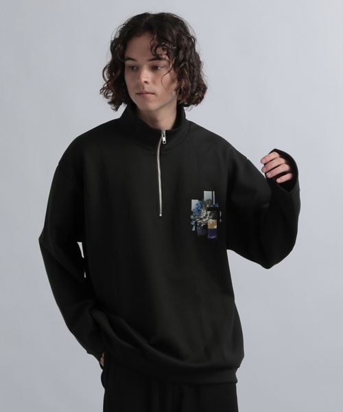 HARE（ハレ）の「ハーフジップバックプリントスウェット