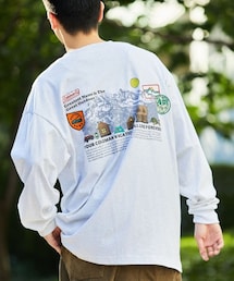 別注 雪山 バックプリント L/S TEE