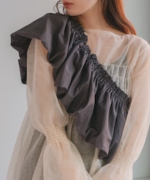 Kastane | 【9.8(金)12:00発売/2023AWアイテム】ギャザーフリルカラー(その他トップス)