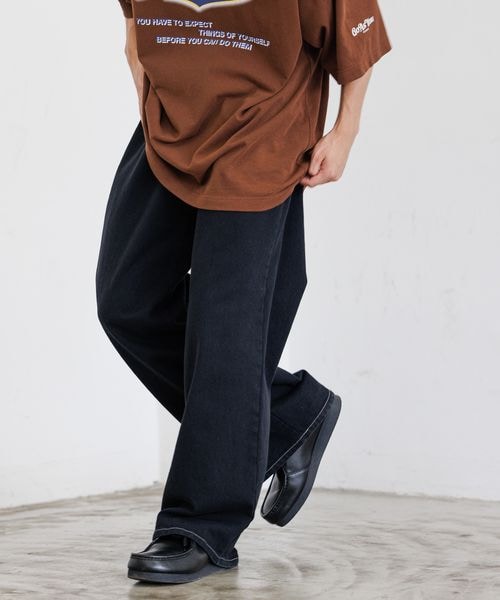 name. ブラック ワイドパンツ PAGEBOY（ページボーイ）の「ステッチタックワイドパンツ