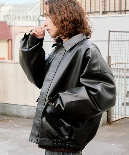 Noen フェイクレザージップブルゾン PAGEBOY（ページボーイ）の「フェイクレザージップブルゾン（）」 - WEAR