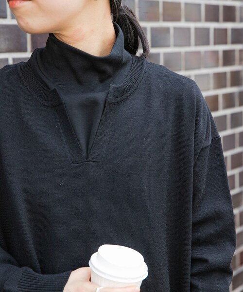 FORK&SPOON（フォークアンドスプーン）の「FORK&SPOON タートルネックカットソー（トップス・レディース・OFF/BLACK・1）」の21枚目の写真